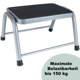 Caravan Trittstufe 45x37x26 cm aus Stahl bis zu 150kg belastbar mit Anti-Rutsch-Trittfläche Einstiegshilfe Einzeltritt Wohnwagen Wohnmobil Fußbank Trittleiter