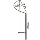 Pflanzenstütze Staudenstütze halbrund Edelrost - Ø 38 cm - 100 cm hoch aus 5mm unbehandeltem Stahldraht - Rost Roheisen Für den Garten - Metall - Buschstütze - Staudenstütze Pflanzbogen Staudenhalter Rankhilfe Pflanzenring