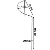 Edelstahl Pflanzenstütze Staudenstütze halbrund - Ø 38 cm - 100 cm hoch aus 4mm Edelstahl Draht - Für den Garten - Metall - Buschstütze - Staudenstütze - Pflanzbogen Staudenhalter Rankhilfe Pflanzenring