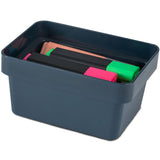 Ordnungsbox - NAVYBLAU Dunkelblau - 16x12x8 cm - 1,2 Liter - Ordnungskorb Schubladenorganizer Organizerbox Ordnungssystem Kunststoff Aufbewahrung Schrank Bad