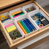 Ordnungsbox - 16x12x8 cm - 1,2 Liter - Ordnungskorb Schubladenorganizer Organizerbox Ordnungssystem Kunststoff Aufbewahrung Schrank Bad