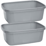 2 x Schüssel 9,5 Liter - rechteckig- 37x28x14cm - grau - Waschschüssel Spülschüssel Wasserschüssel Kunststoff Spüle Waschbecken Wanne Box - Fußpflege Fußwanne