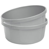 2 x Schüssel 8 Liter - rund- D-32x14cm - grau - Waschschüssel Spülschüssel Wasserschüssel Kunststoff Spüle Waschbecken Wanne Box - Abwaschschüssel
