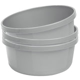 3 x Schüssel 8 Liter - rund- D-32x14cm - grau - Waschschüssel Spülschüssel Wasserschüssel Kunststoff Spüle Waschbecken Wanne Box - Abwaschschüssel