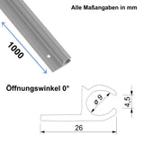 Alu Kederschiene - 1 Meter - Kederleiste - Neigung 0° - Ø9mm (passend für 6-8mm Keder) - Aluminium Kederprofil Leiste für Wohnwagen Wohnmobil Vorzelt Sonnensegel Schürzenleiste Vorzeltschiene