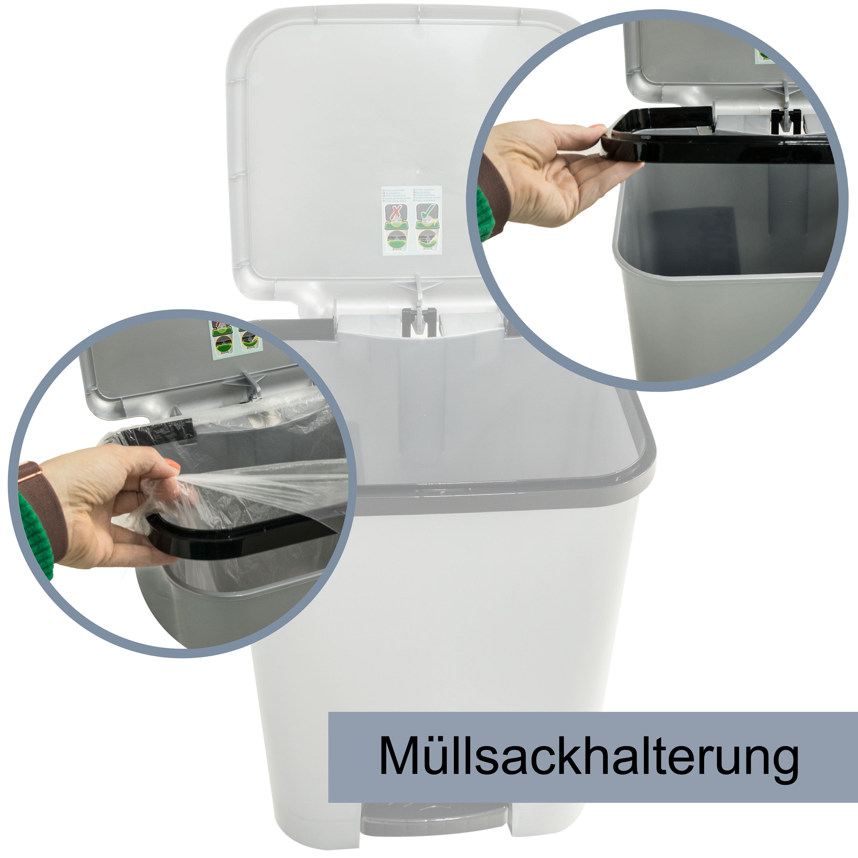 mülleimer mit pedal Mülleimer Treteimer 26 Liter eckig 34x30x45cm Kunststoff