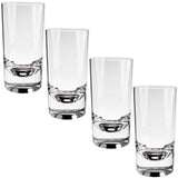 4 x Acryl Camping Trinkglas Set 290 ml - glasklar - mit grauer Aufbewahrungsbox glasklar Kunststoff Glas Picknick Gläser Trinkbecher Wasserglas Kinderbecher Kinderglas