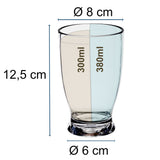 Melamin Geschirr Set Jesolo Blau für 6 Personen - 24 Teile - mit klarem Trinkglas 380ml - aus Acryl Steingutoptik Campinggeschirr