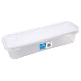 Vorratsdose 1,2 Liter mit Deckel Frischhaltedose - Aufbewahrungsbox mit Deckel - lebensmittelecht - transparent mit weißem Deckel - rechteckig schmal und lang