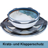 Melamin Geschirr Set Lagune für 4 Personen - 12 Teile - Steingutoptik