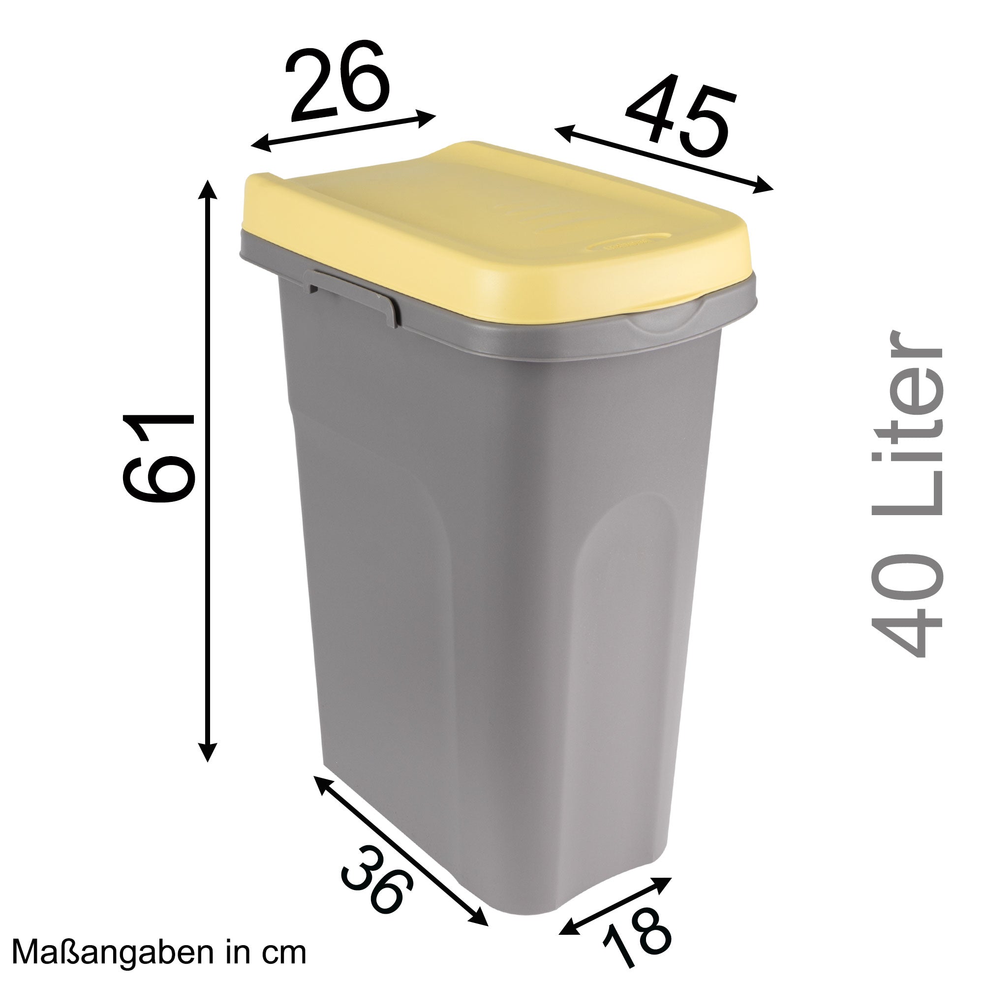 3x 40 Liter Mülleimer Rollen Schmal Deckel Müllsackhalterung Recycling – Hummelladen