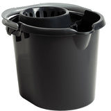 Wringeimer mit Siebaufsatz Ausguss und Henkel - 16 Liter - Rechteckig - Skala Putzeimer Wischeimer Wringeimer Eimer Haushaltseimer Wassereimer Wischmop-Eimer