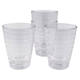 4x Campingglas Trinkglas Set - 350 ml - Glasset klar - Wasserglas Gläser Kunststoff Glas transparent ideal für Camping Küche