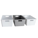 3 x Organizerbox 25x17x11cm DINA5 3,9 Liter - WEIß GRAU - Ordnungssystem Schubladenorganizer - Polypropylen - Aufbewahrung Aufbewahrungskorb Schubladenbox - Ordnungsbox - Schreibtisch Schlafzimmer