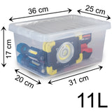 Aufbewahrungsbox mit Deckel 11 Liter - 36x25x17cm - transparent - stapelbar