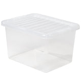 Aufbewahrungsbox mit Deckel 25 Liter - 43x33x26cm - transparent - stapelbar