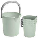 4x Eimer mit Ausguss und Henkel - 5 Liter - grün - Putzeimer Haushalt Küche Bad Camping Kunststoff Eimer Haushaltseimer Wassereimer