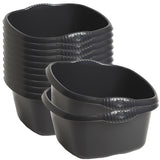 12x Schüssel Set schwarz - 9 Liter - 32x32 cm - quadratisch - Waschschüssel Set Spülschüssel Set Wasserschüssel Set - Lebensmittelecht - Kunststoff Spüle