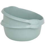 2x Schüssel Set rund grün - 9 Liter - 36 cm - Waschschüssel Spülschüssel Wasserschüssel - Lebensmittelecht - Kunststoff Spüle
