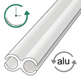 Alu Doppelkederschiene 1,2 Meter Kederleiste Ø8mm (passend für 5-7mm Keder) - Aluminium Leiste Kederprofil für Wohnwagen Wohnmobil - Zelt Vorzelt Schürzenleiste Vorzeltschiene