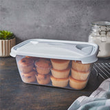 Vorratsdose 3,6 Liter mit Deckel Frischhaltedose - Aufbewahrungsbox mit Deckel - lebensmittelecht - transparent mit weißem Deckel - rechteckig