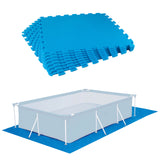 Poolunterlegmatte aus EVA in Blau - 0,4cm dick - 48x48cm - passend zu einem Stahlrahmen Pool von 300x200 cm Stecksystem in Puzzleform