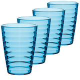 4 x Campingglas Trinkglas KLAR 350 ml Trinkgläser - D-8x11 cm - Gläser 4 Personen Camping Küche Kunststoff Trinkglas 0,35l Trinkbecher Saftglas Wasser Glas