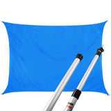 Sonnensegel 3x4 rechteckig - blau - wasserabweisend - mit Alu Aufstellstangen teleskopierbar - Sonnenschutz