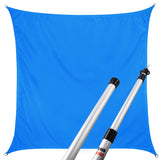 Sonnensegel 3x3 quadratisch - blau - wasserabweisend - mit Alu Aufstellstangen teleskopierbar - Sonnenschutz