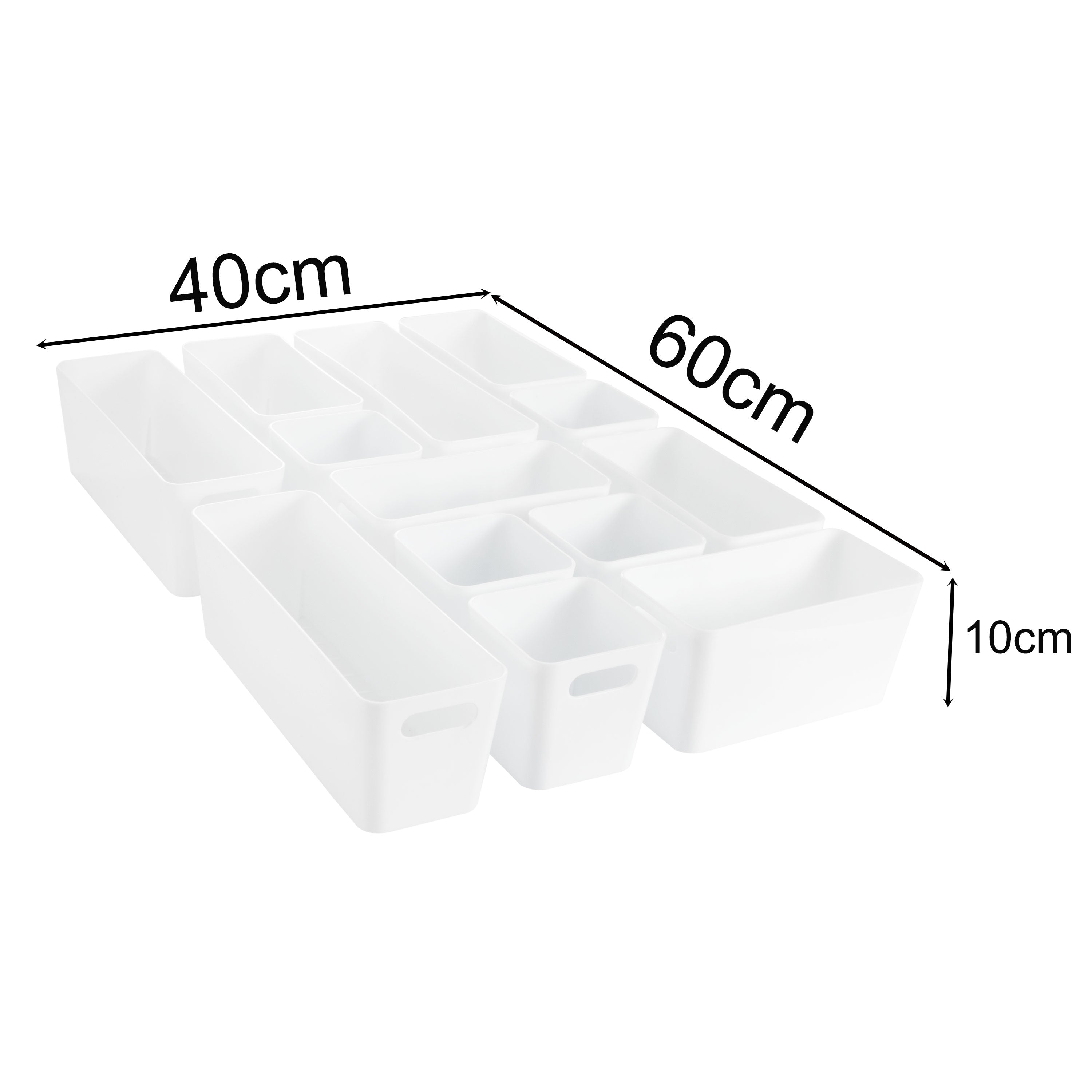 aufbewahrung 10 cm hoch Schubladen Organizer 13 Teile Set - 10 cm hoch - Boxen in 3 Größen