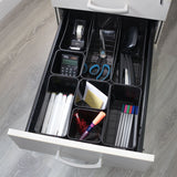 26 Teile Organizer Set - 10 cm hoch - weiß und schwarz - in 3 Größen - Schubladeneinsatz passend für 2 Schubladen von 40 x 60 cm