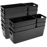 13 Teile Organizer Set - 10 cm hoch - schwarz - Boxen in 3 Größen - Schubladeneinsatz passend für Schubladen von 40 x 60 cm