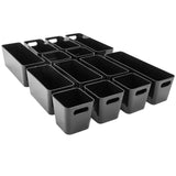 13 Teile Organizer Set - 10 cm hoch - schwarz - Boxen in 3 Größen - Schubladeneinsatz passend für Schubladen von 40 x 60 cm