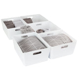 Unterbett Organizer Set - 15 cm hoch - weiß - passend für Ikea Malm Bettkasten - Aufbewahrung