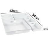 Schminktisch Schubladen Organizer Set - 7 Teile - Ordnungssystem - 54x42 cm - weiß - 5 cm hoch Boxen in 3 Größen - Aufbewahrungsbox Box