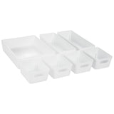 Schubladen Ordnungssystem - 6 cm hoch - 7 Teile in 3 Größen - für 40x38 Schublade Aufbewahrungsbox weiß - Organizer