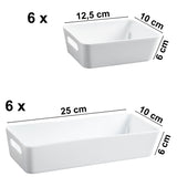 Schubladen Organizer - 12 Teile - 60x40x6 cm - 2 Größen - Aufbewahrungsbox - OrdnungssystemOrganizer