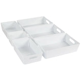 Schubladen Ordnungssystem - 6 cm hoch - 6 Teile - in 3 Größen - für 51x38 Schublade Aufbewahrungsbox weiß - Organizer