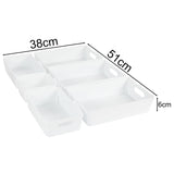 Schubladen Ordnungssystem - 6 cm hoch - 6 Teile - in 3 Größen - für 51x38 Schublade Aufbewahrungsbox weiß - Organizer