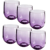 6 Stück Campingglas Trinkglas LILA - 300 ml - für 6 Personen - bruchfest Camping Glas Set - Kunststoff Party Picknick Kinder Wasserglas