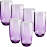 6 Stück Campingglas Trinkglas LILA - 450 ml - für 6 Personen - bruchfest Camping Glas Set - Kunststoff Party Picknick Kinder Wasserglas