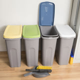 4x 25 Liter Mülleimer gelb blau grün weiß Deckel Recycling Mülltrennung Abfalleimer Abfallbehälter Müll Küche rechteckig Abfallsammler Kunststoff Eimer Mülltonne Schmal Müllsackhalterung