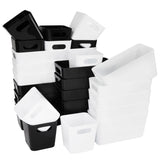26 Teile Organizer Set - 10 cm hoch - weiß und schwarz - in 3 Größen - Schubladeneinsatz passend für 2 Schubladen von 40 x 60 cm