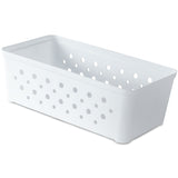 Ordnungsbox WEIß - 21x11x7cm - 1,5 Liter - Kühlschrankorganizer Ordnungskorb Aufbewahrungsbox Fridge Organizer Kühlschrankbox BPA-frei Speisekammer Bad Vorratsschrank Küchenschrank Box