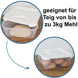 Vorratsdose 10 Liter mit Deckel Frischhaltedose - Gärbox Aufbewahrungsbox mit Deckel - lebensmittelecht - transparent mit weißem Deckel - quadratisch