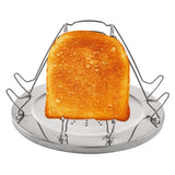 Edelstahl Camping-Toaster Toast-Aufsatz D-22 cm für 4 Scheiben Toast - Brötchen Outdoor Toastaufsatz für Gaskocher Universal Tost Mini