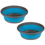 2x Faltbarer Schüssel - rund - 6 Liter - D-32,5x12 cm - gefaltet 4,5 cm - blau Waschschüssel Spülschüssel Wasserschüssel - Kunststoff Spüle