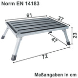 Caravan Trittstufe Klappbare Stufe 72x61x23 cm aus Stahl bis zu 150kg belastbar mit Anti-Rutsch-Trittfläche Einstiegshilfe Einzeltritt Faltbar Wohnwagen Wohnmobil Fußbank Trittleiter
