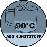 Tassenset aus ABS-Kunststoff non-slip 4 Tassen je 350 ml - weiß Kaffeetassen Campinggeschirr - hitzebeständig bis 90 Grad