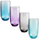 4 Stück Campingglas Trinkglas PASTELLFARBEN 450 ml - für 4 Personen - bruchfest Camping Glas Set - Kunststoff Party Picknick Kinder Wasserglas